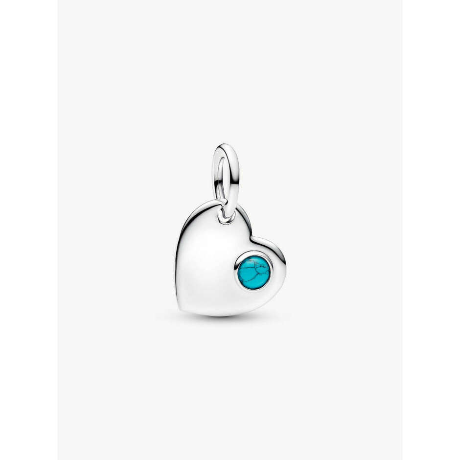 Pandora Charm Heart with Turquoise Stone December