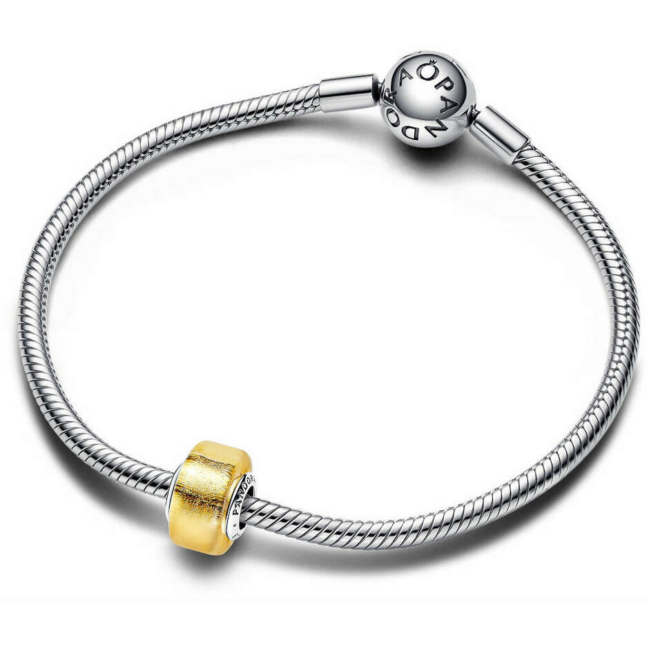 Pandora Charm Mini Murano Glass Gold Leaf