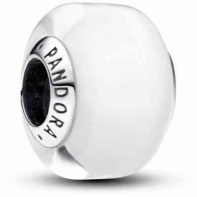 Pandora Charm Mini Murano Glass White Pandora Charm Mini Murano Glass White