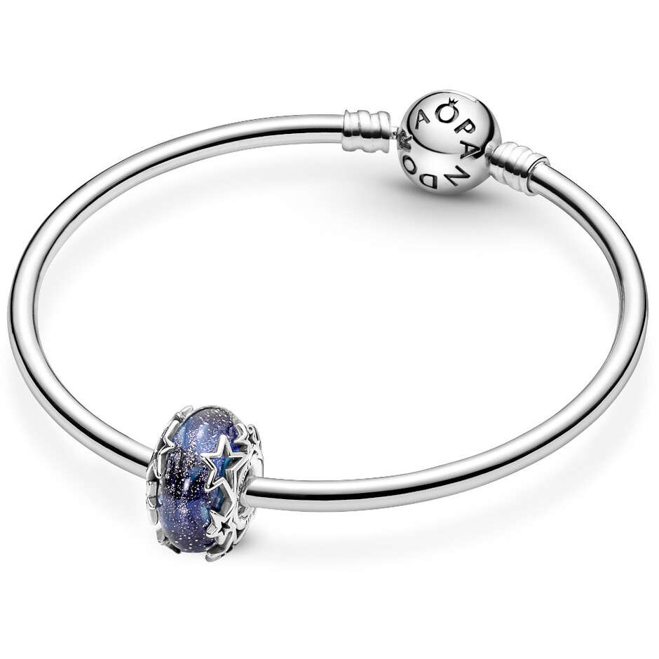 Pandora Charm Murano Glass Blue with Stars