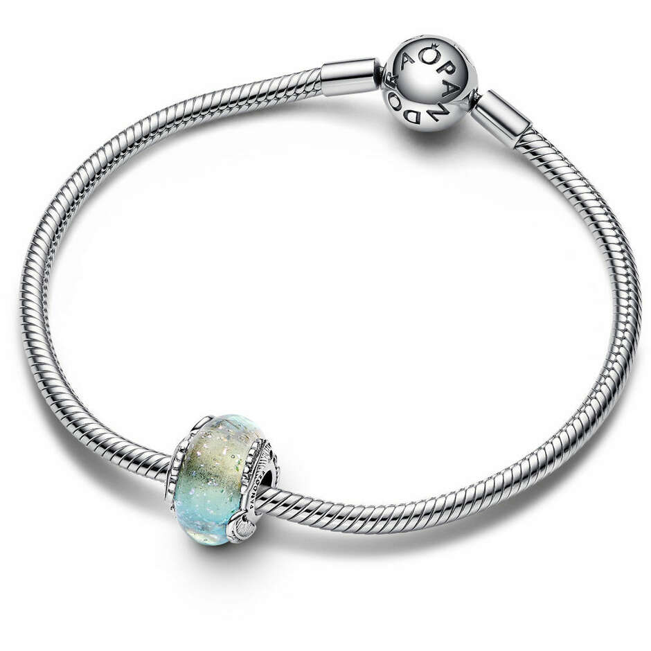 Pandora Charm Murano Glass Sky and Feathers