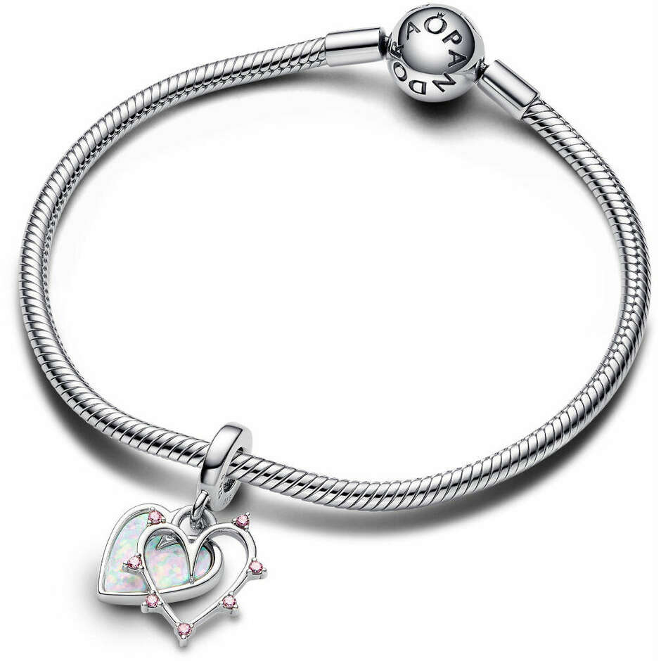 Pandora Charm Pendant Friendship Heart Opal