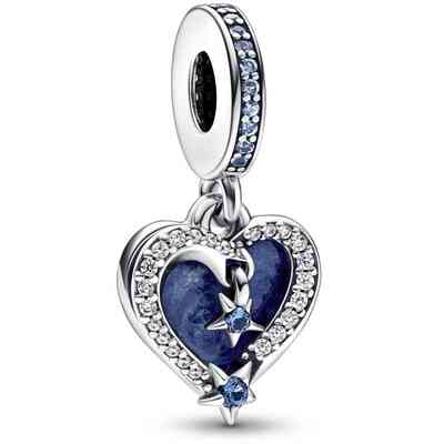 Pandora Charm Pendant Heart and Stars Blue Pandora Charm Pendant Heart and Stars Blue