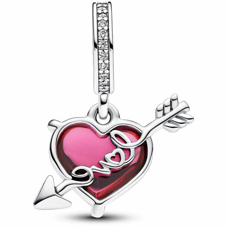 Pandora Charm Pendant Heart with Arrow Murano Glass