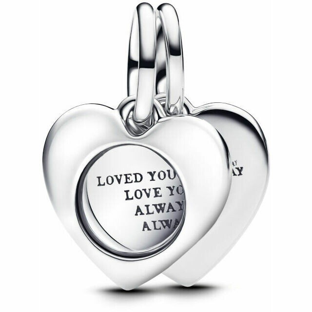 Pandora Charm Pendant Heart with Magnifying Glass to Engrave