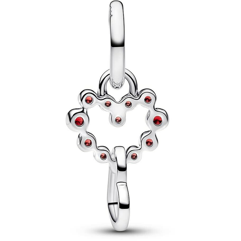 Pandora Charm Pendant Intertwined Hearts with Red Crystals