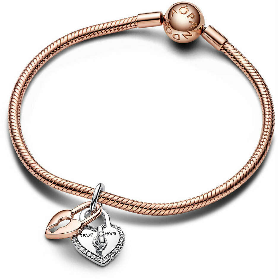 Pandora Charm Pendant Padlock "True Love"