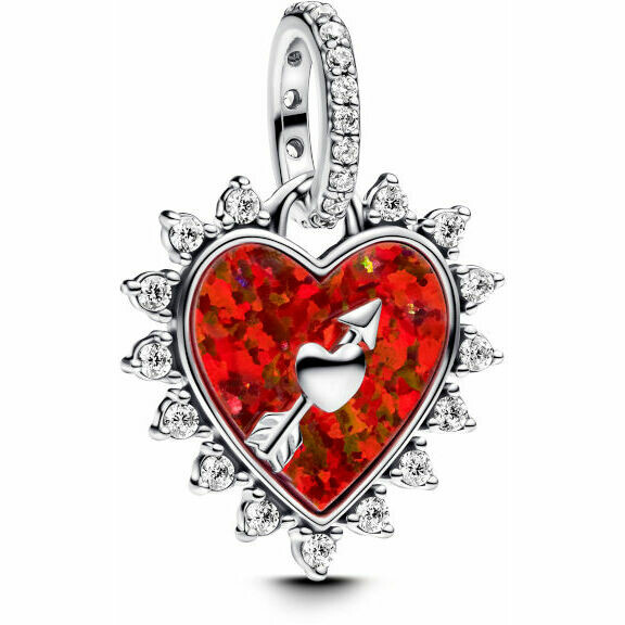 Pandora Charm Pendant Red Heart with Grievole Arrow