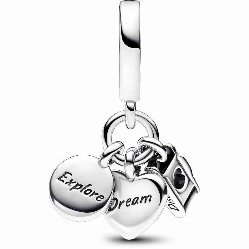 Pandora Charm Pendant with Camera Heart and Compass
