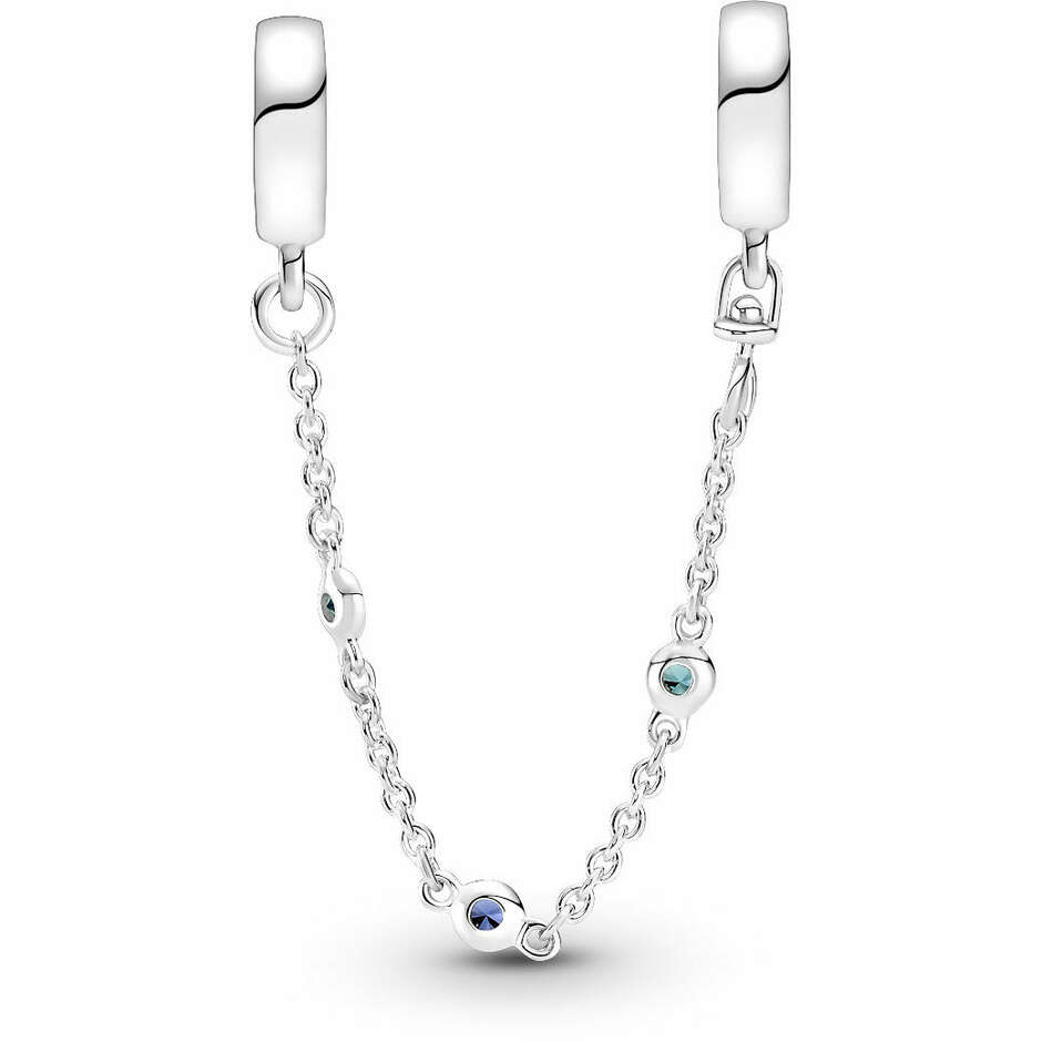 Pandora Charm Safety Chain Blue Stones