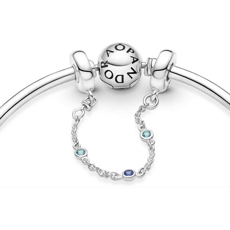 Pandora Charm Safety Chain Blue Stones