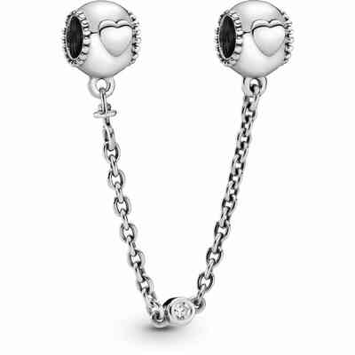 Pandora Charm Safety Chain Hearts in Relief Pandora Charm Safety Chain Hearts in Relief