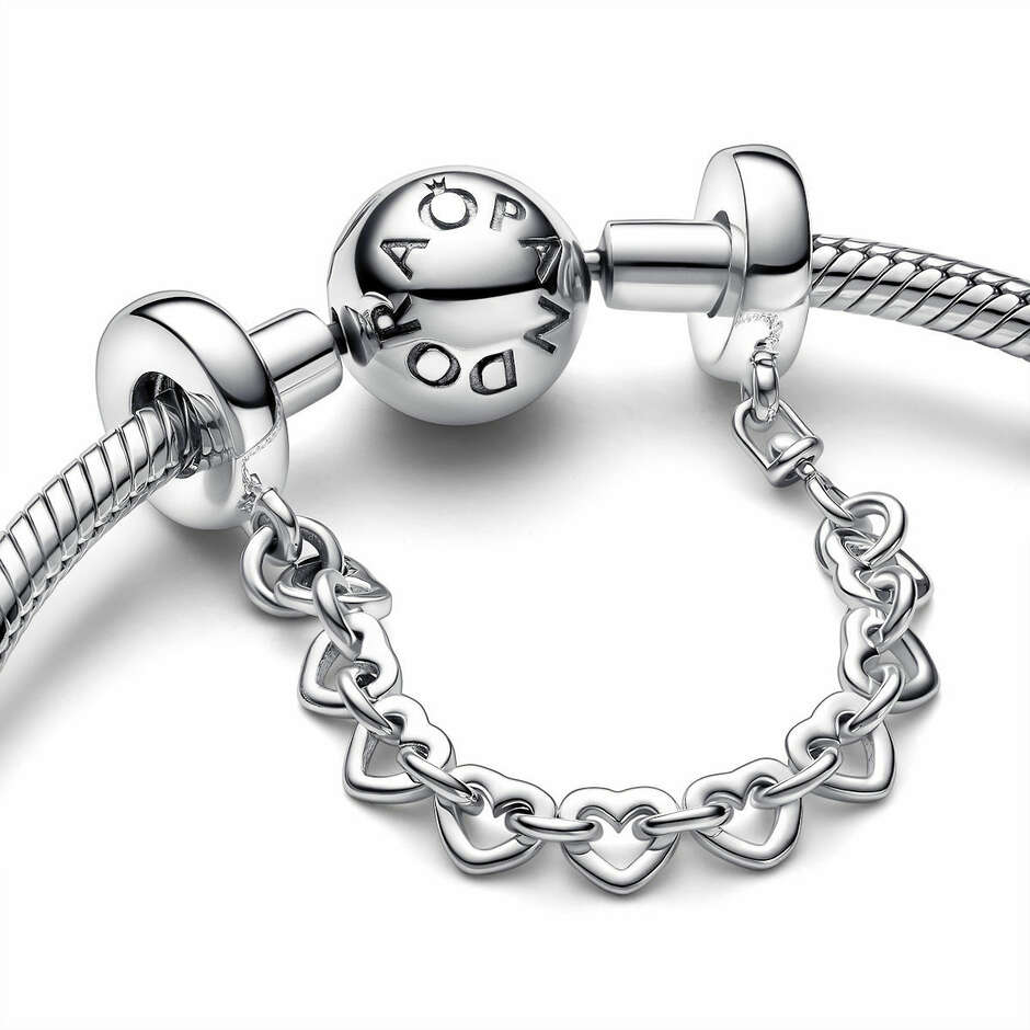 Pandora Charm Safety Chain Intertwined Hearts