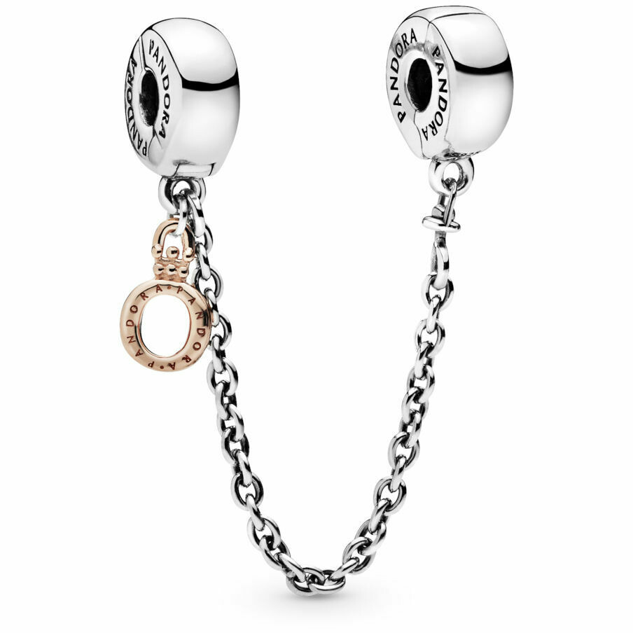 Pandora Charm Safety Chain O Crowned