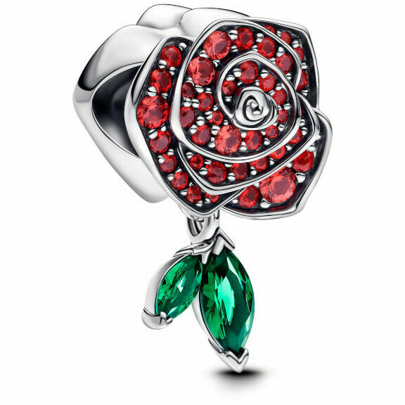 Pandora Charm Sparkling Rose Red