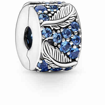 Pandora Clip Feathers and Blue Pavè Pandora Clip Feathers and Blue Pavè