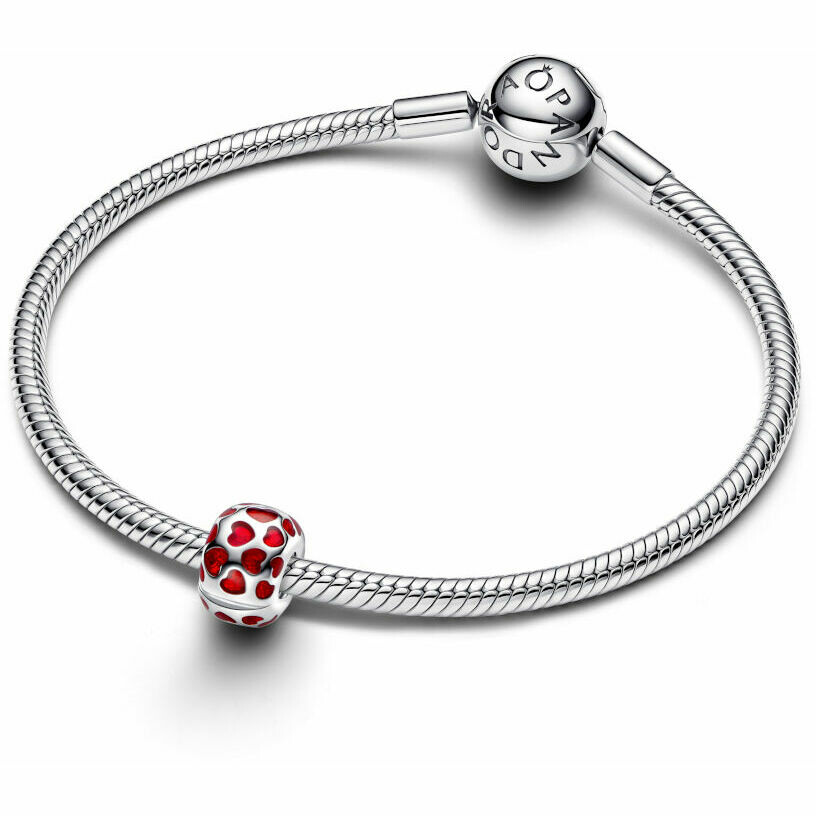 Pandora Clip Red Hearts Franco Cuomo Gioielli