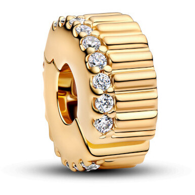 Pandora Clip Striped with Stones Gold Plated Pandora Clip Striped with Stones Gold Plated