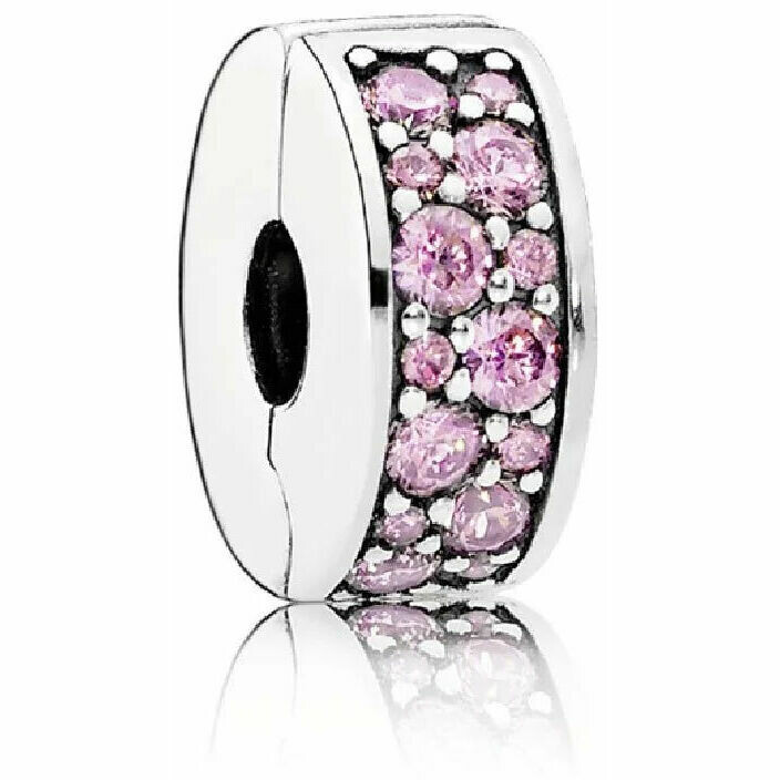 Pandora Clip with Pink Pavè
