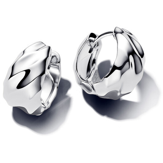 Pandora Dune Hoop Earrings in Silver