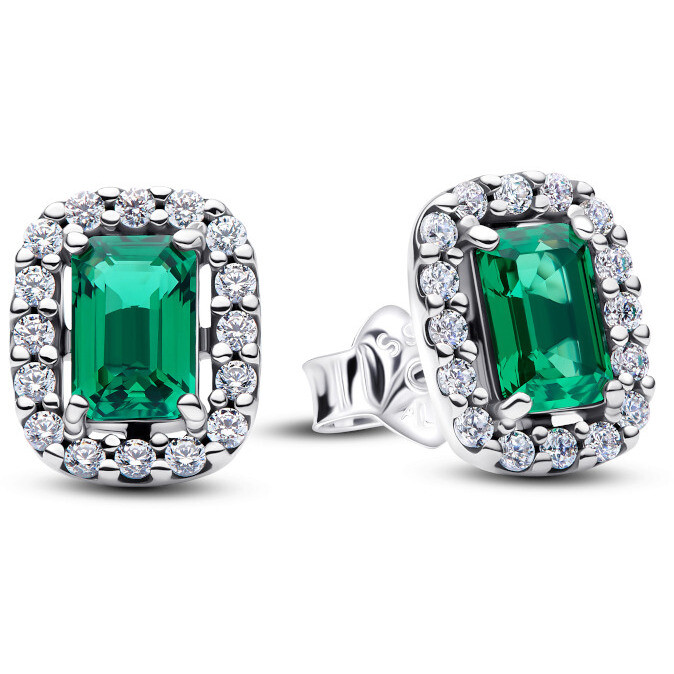 Pandora Green Rectangle Light Point Earrings
