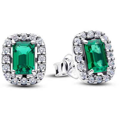 Pandora Green Rectangle Light Point Earrings