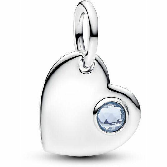 Pandora Heart Charm with Blue Stone March