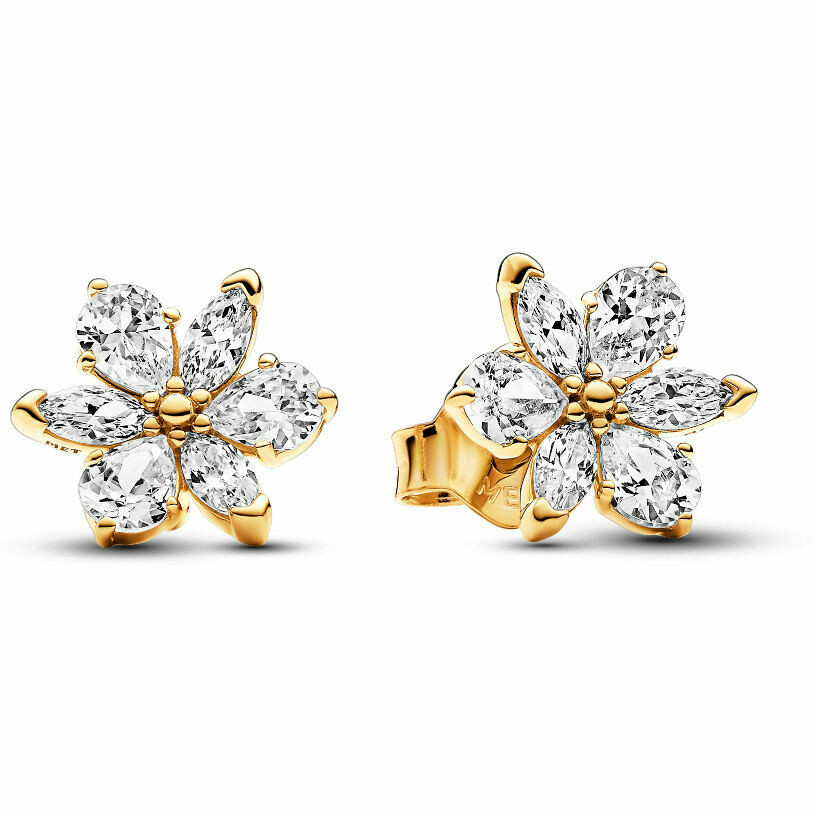 Pandora Herbarium Luminous Flowers Earrings with Gold Plated Spheres