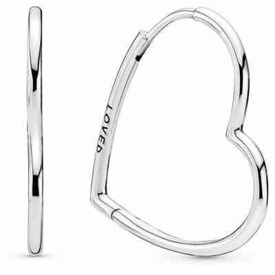 Pandora Hoop Earrings Asymmetric Hearts Large Pandora Hoop Earrings Asymmetric Hearts Large