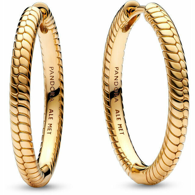 Pandora Hoop Earrings Composable Yellow Gold Plated
