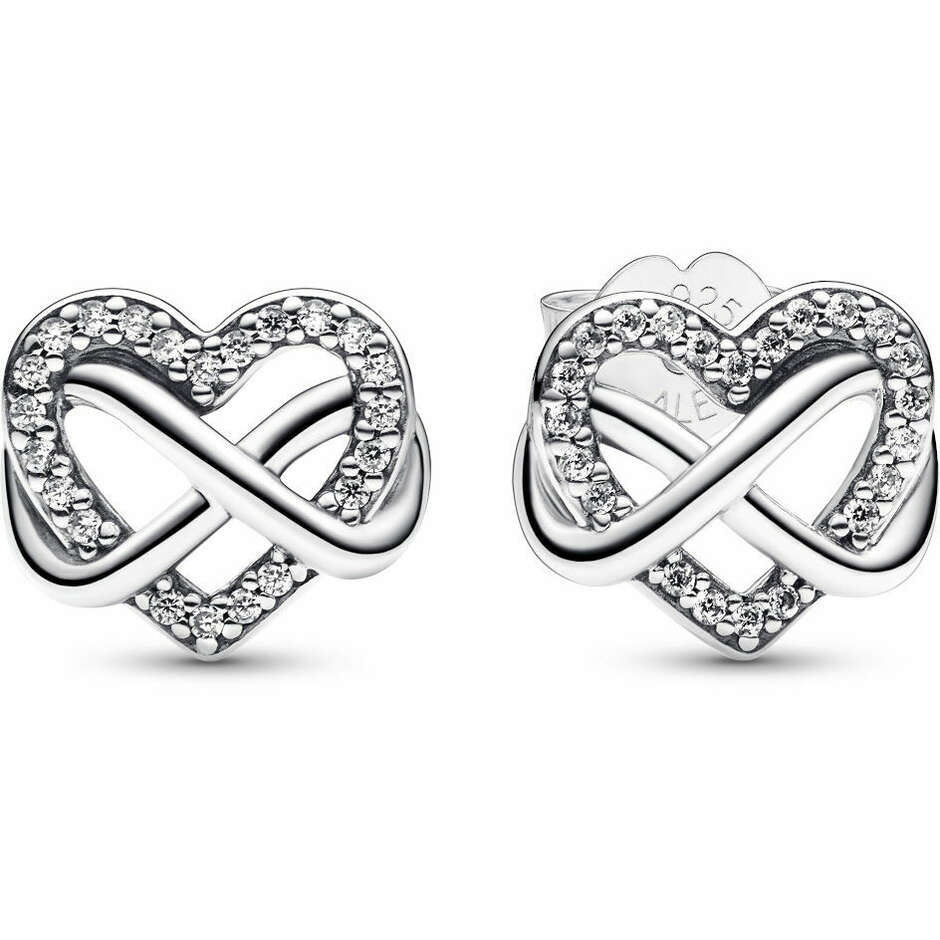 Pandora Infinity Heart Earrings Bright Stones