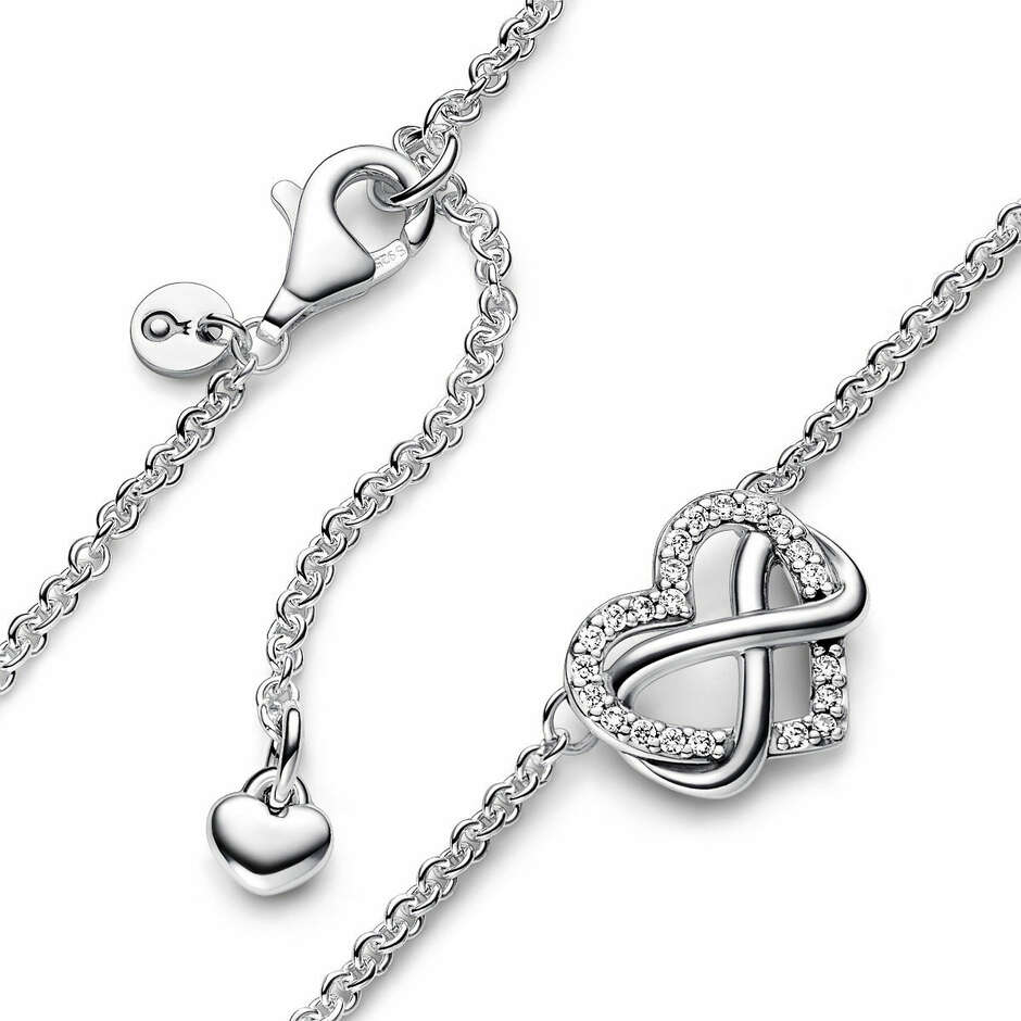 Pandora Infinity Heart Necklace Bright Stones