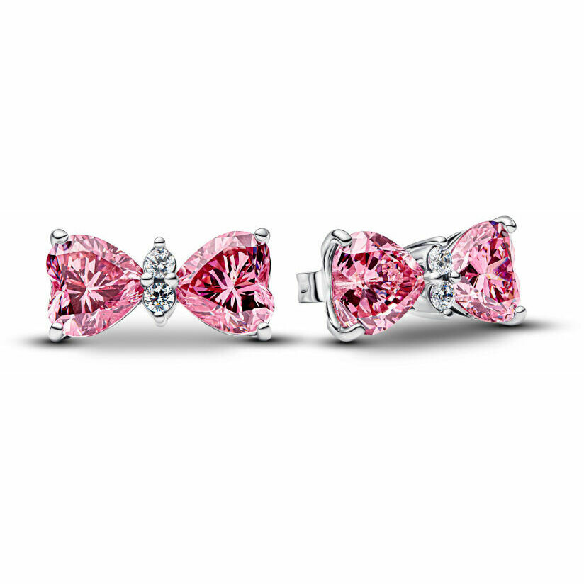 Pandora Large Pink Bright Bow Earrings