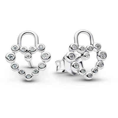 Pandora Luminous Heart Lock Earrings
