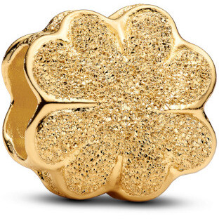 Pandora Mini Charm Four-Leaf Clover Diamond Gold Plated Pandora Mini Charm Four-Leaf Clover Diamond Gold Plated