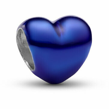 Pandora Mini Charm Heart Metallic Effect Blue