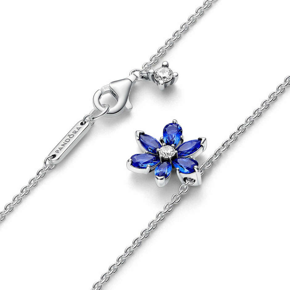 Pandora Necklace Pendant Herbarium Blue Flower