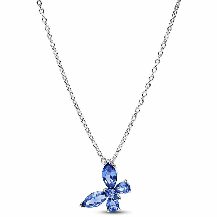 Pandora Necklace with Butterfly Pendant in Silver