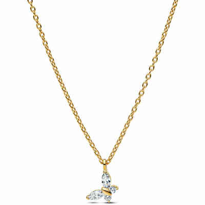 Pandora Necklace with Gold-Plated Butterfly Pendant Pandora Necklace with Gold-Plated Butterfly Pendant