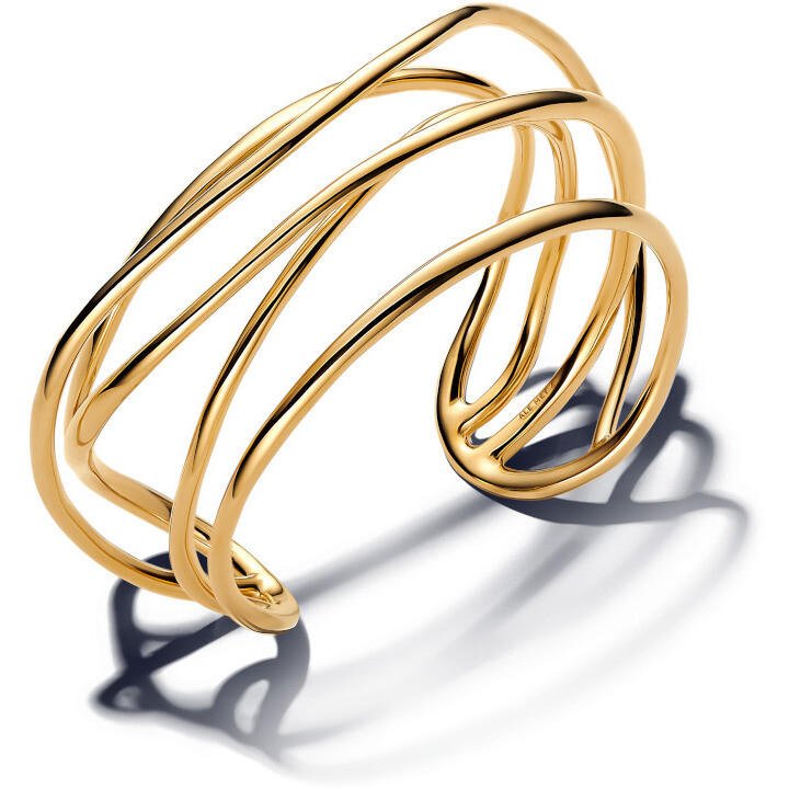 Pandora Open Bracelet Sinuous Lines Gold Plated