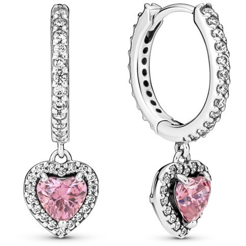 Pandora Pink Heart Hoop Earrings