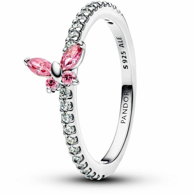 Pandora Pink Sparkling Butterfly Ring