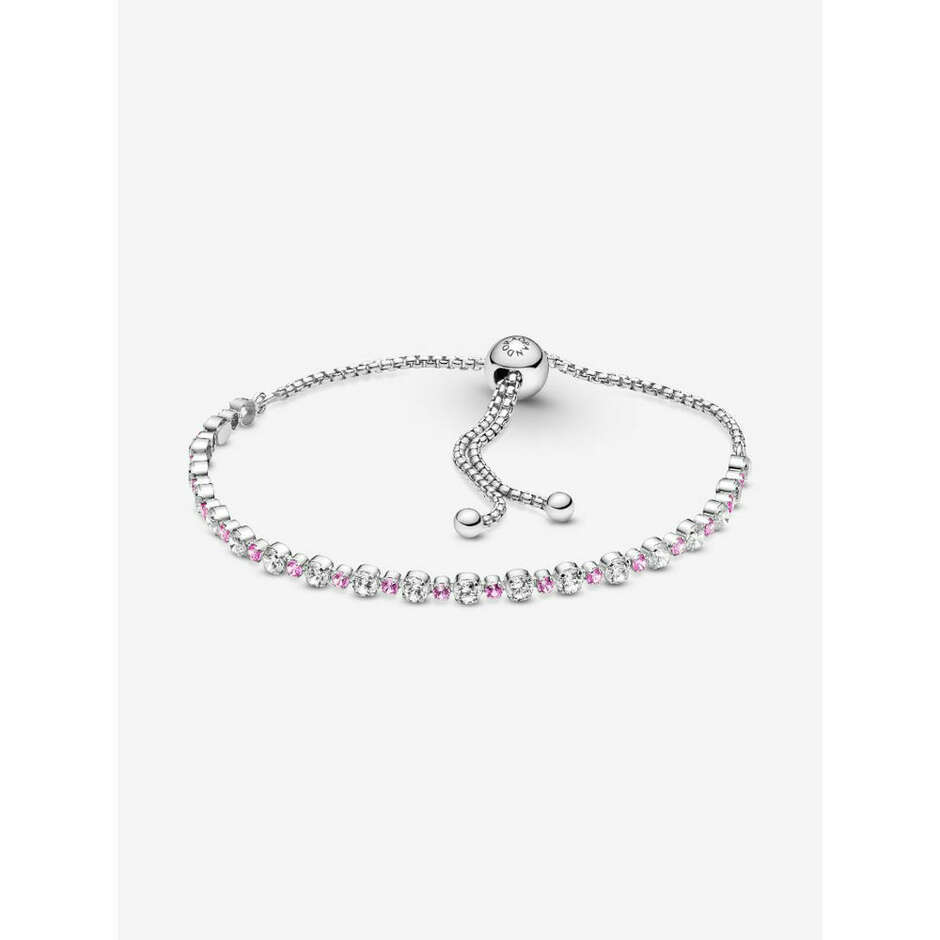 Pandora Pink Tennis Bracelet with Adjustable Clasp