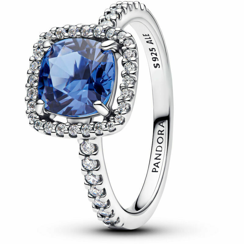 Pandora Ring Point Light Square Blue Large