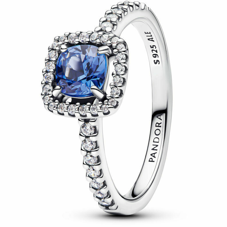Pandora Ring Point Light Square Blue