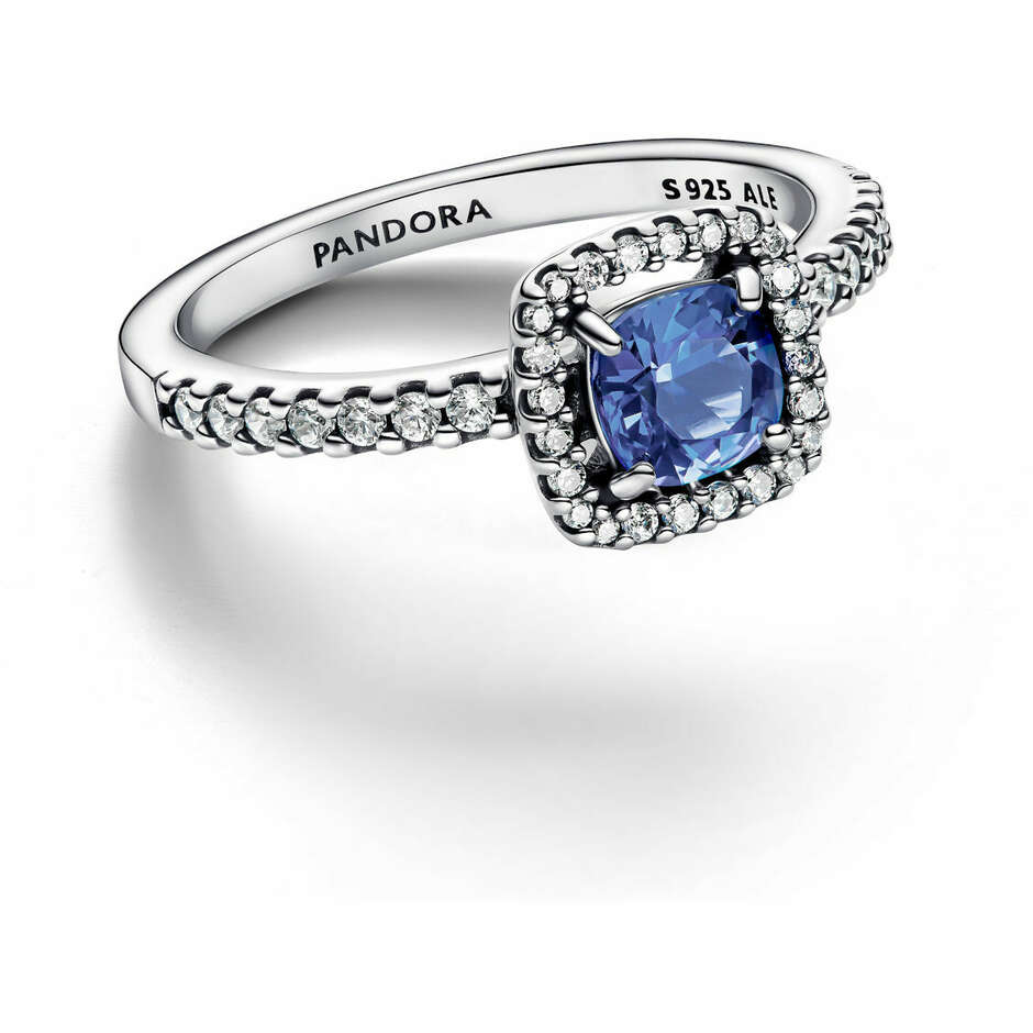 Pandora Ring Point Light Square Blue