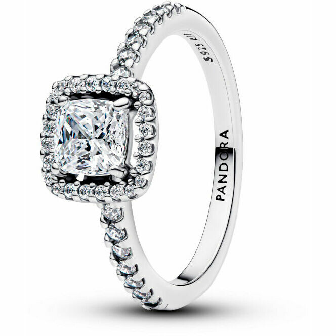 Pandora ring with square light point and Pavè