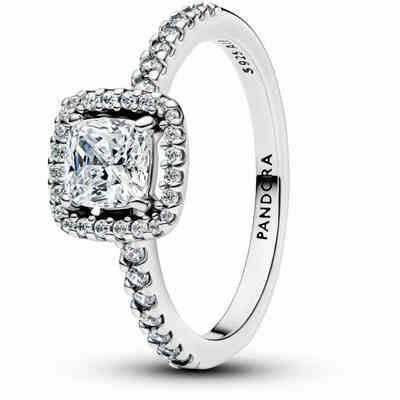 Pandora ring with square light point and Pavè Pandora ring with square light point and Pavè