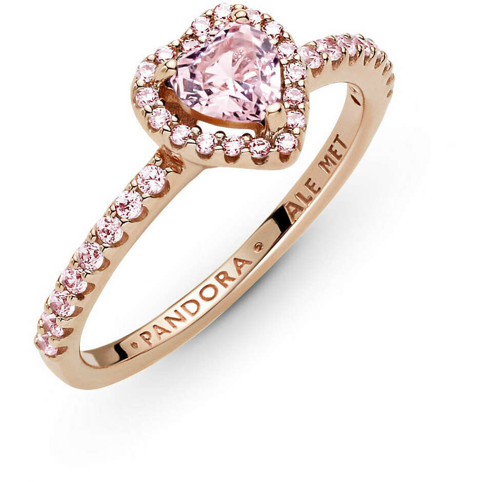 Pandora Rose Gold Plated Pink Embossed Heart Ring