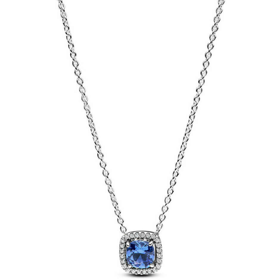 Pandora Square Blue Light Point Necklace